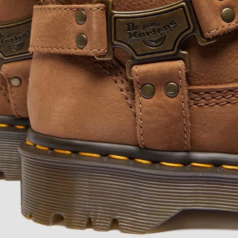Dr. Martens Women's Brown Leather Harness Mid-Calf Boot
